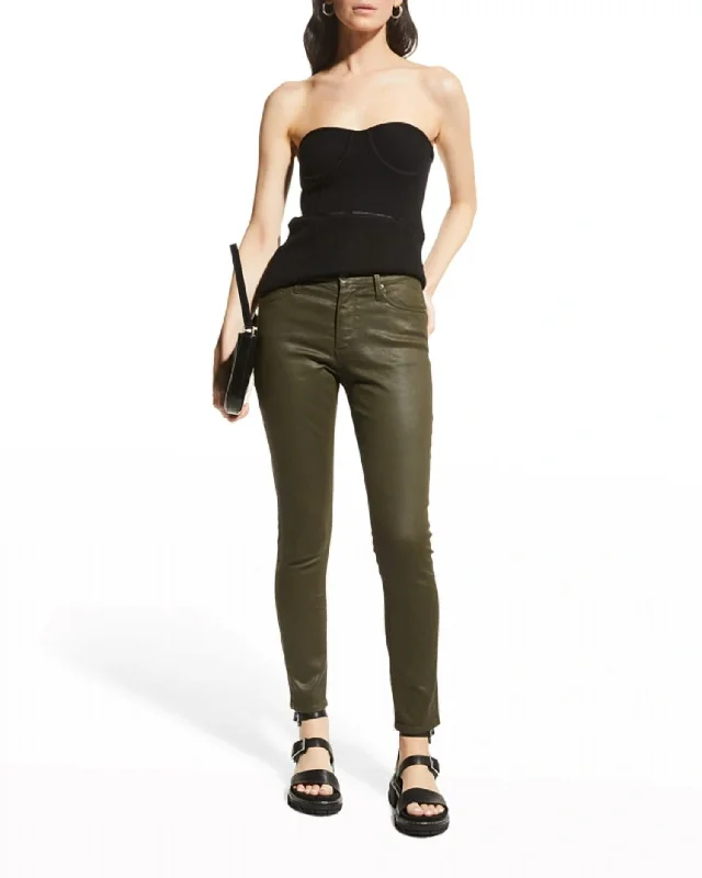 women's lightweight denim trousers -Farrah Skinny Ankle In Shady Moss