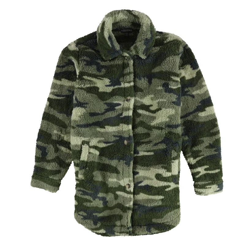 ladies' soft knit cardigan coat -P.J. Salvage Womens Cozy Camouflage Jacket, Green, Small