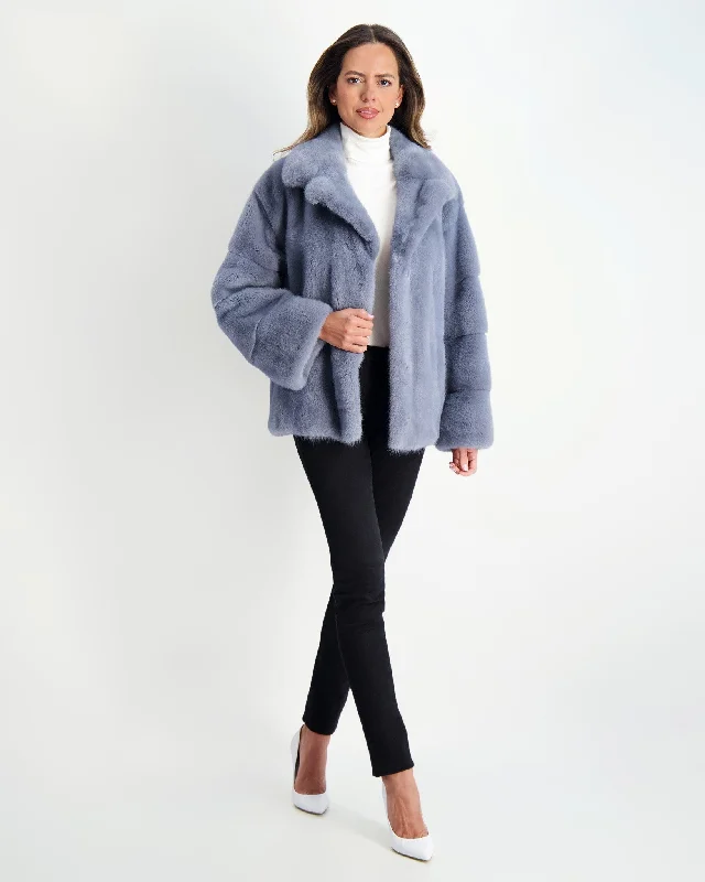 women's relaxed boyfriend blazer -Mink Jacket