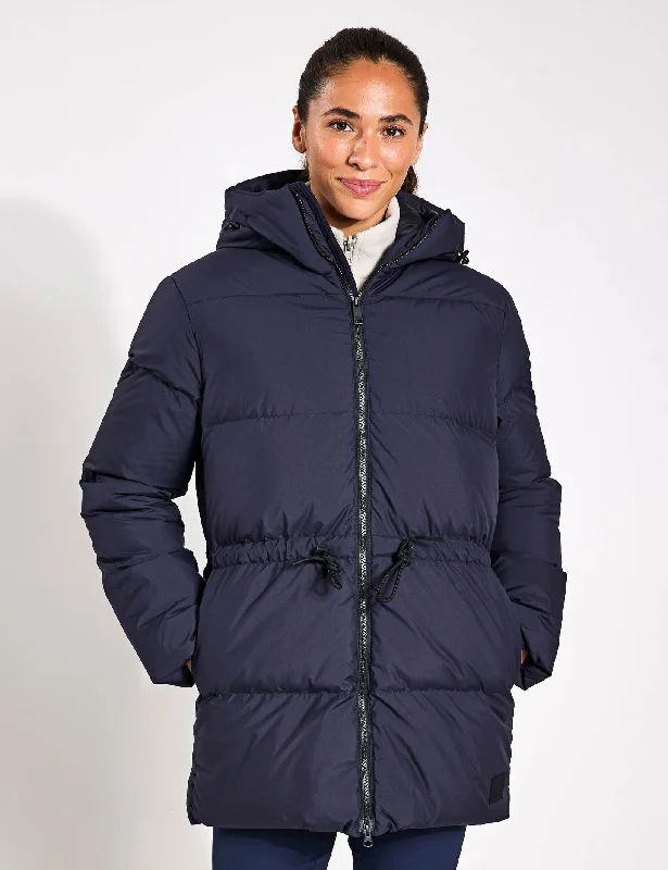 luxury designer winter coat for women -Kirschallee Jacket - Dark Navy