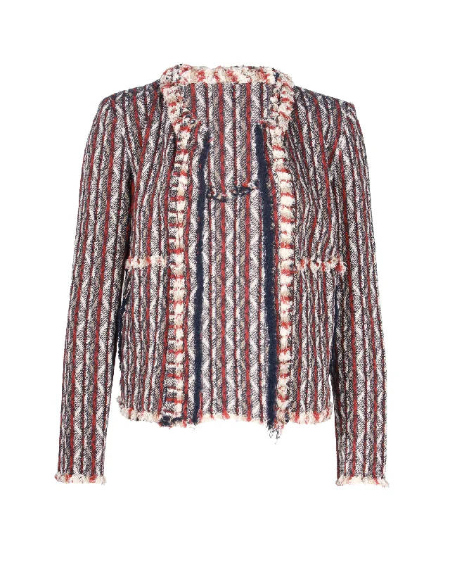 women's relaxed fit blazer -Iro Inland Tweed Jacket in Multicolor Cotton