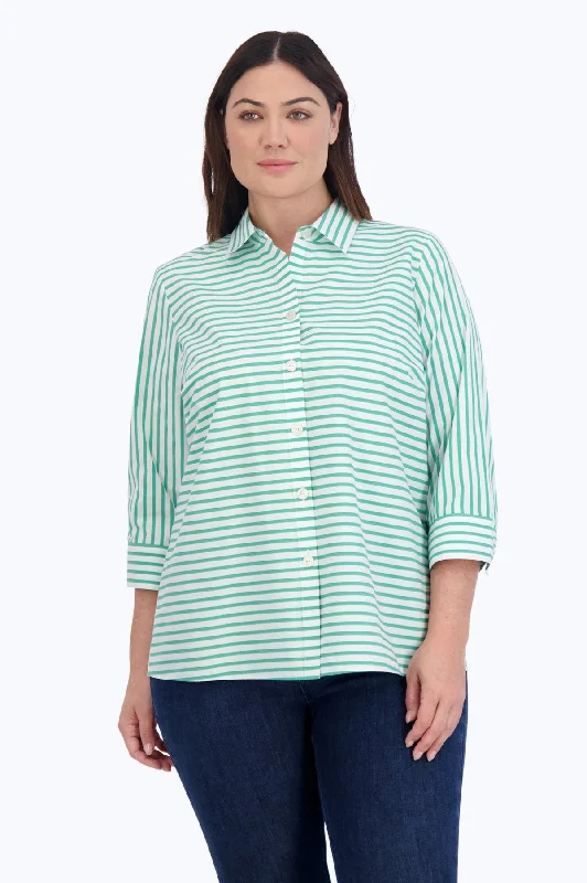 White/Kelly Green Stripe