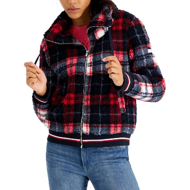 stylish fleece-lined coat for women -Tommy Hilfiger Womens Sherpa Warm Fleece Jacket