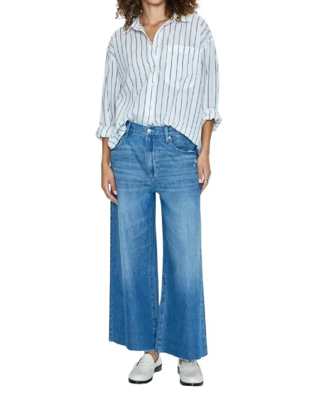 ultra-high-rise cigarette jeans for ladies -Jadyn Low Slung Crop Jeans In Amalfi