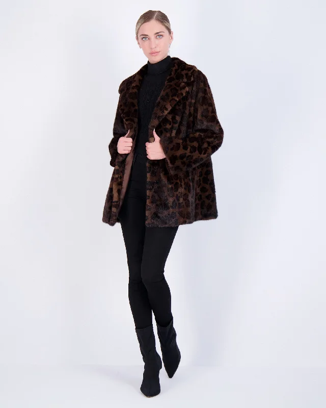 warm padded coat for women -Mink Jacket with Belt