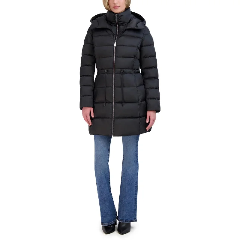 winter-ready women's parka -Laundry by Shelli Segal Womens Quilted Hooded Puffer Jacket