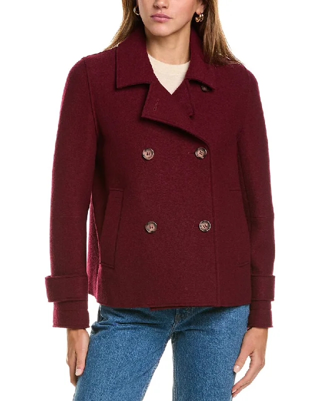 casual coats for women -Cinzia Rocca Icons Wool Moto Jacket