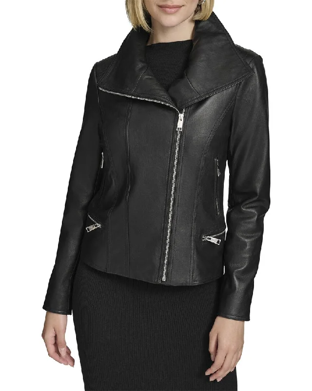 ladies' faux suede jacket -Andrew Marc Beckett Leather Coat