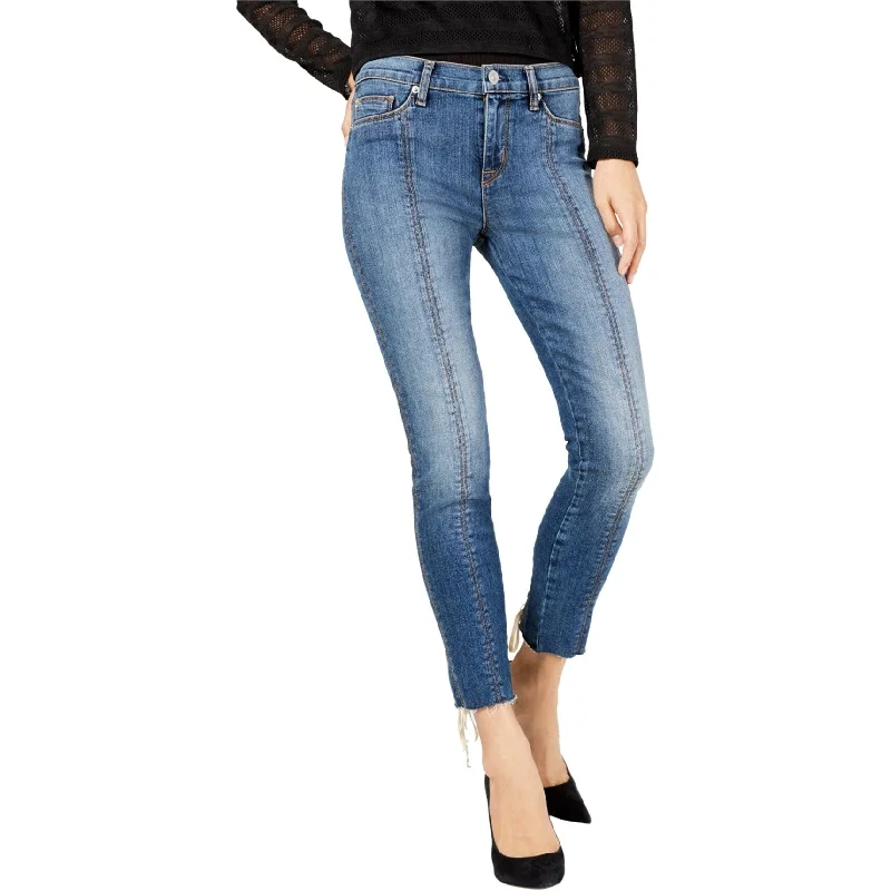 high-stretch slim fit jeans for ladies -Hudson Womens Lace-Up Cropped Skinny Fit Jeans