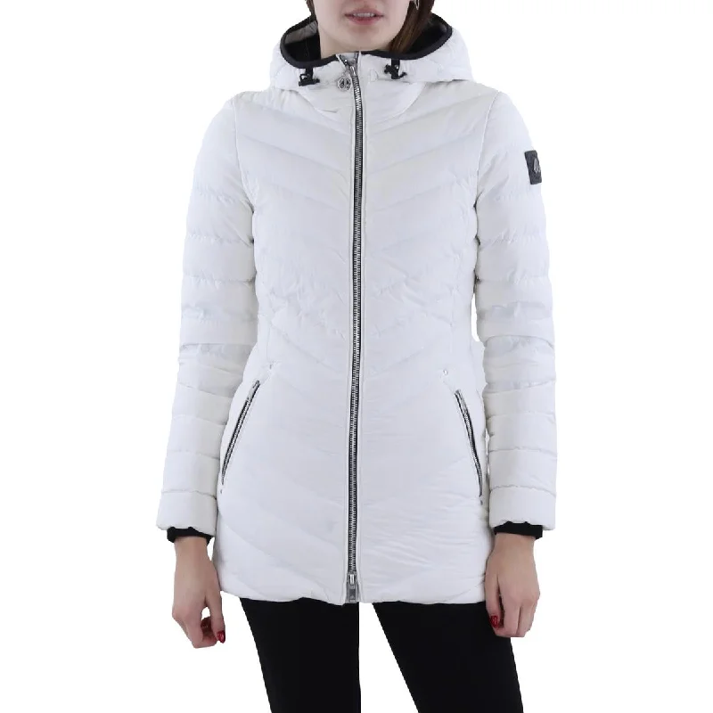 sleek minimalist coat for women -Moose Knuckles Womens Insulated Hooded Down Coat