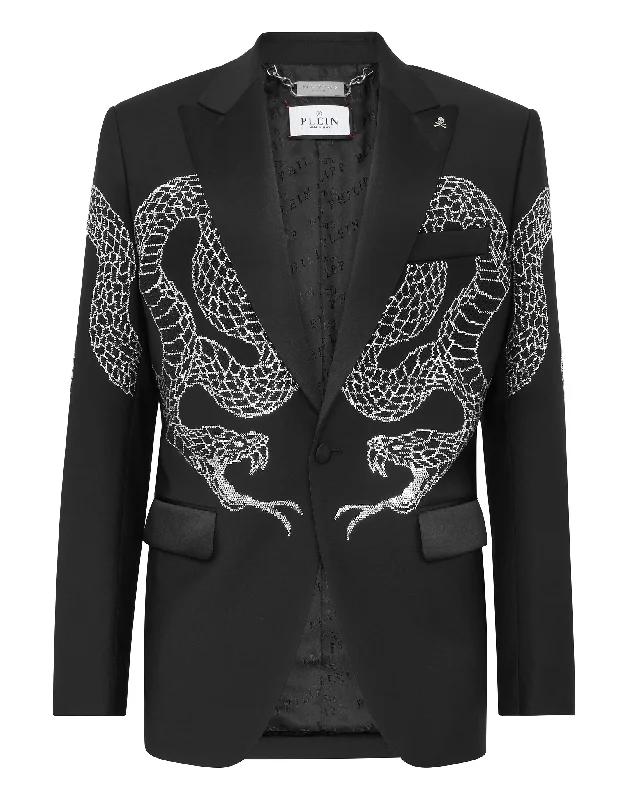 ladies' designer overcoat -Blazer Lord fit Snake