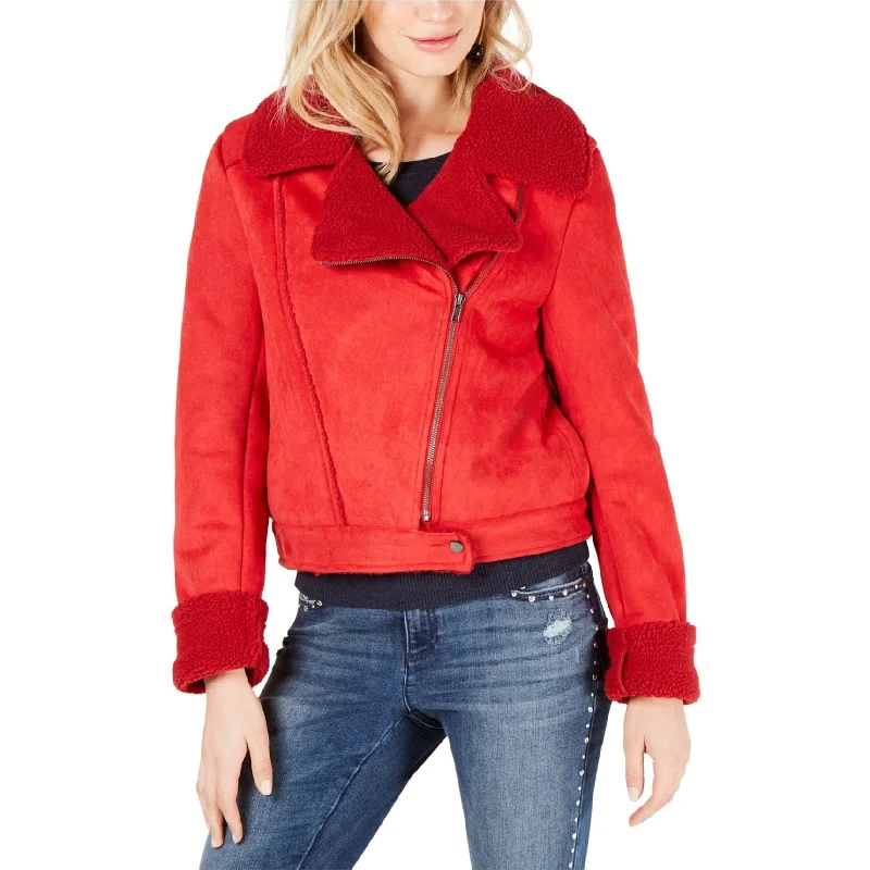 winter-ready faux shearling jacket for women -The Fifth Label Womens Sometimes Motorcycle Jacket