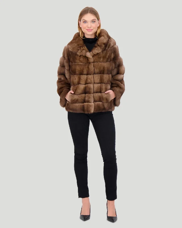 women's double-breasted coat -Sable Jacket