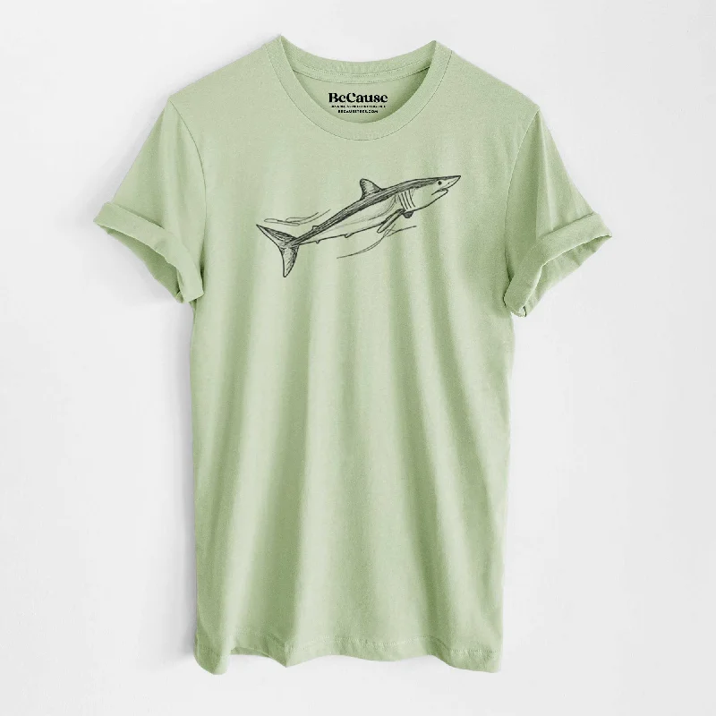 classic white short sleeve shirt for women -Mako Shark - Lightweight 100% Cotton Unisex Crewneck