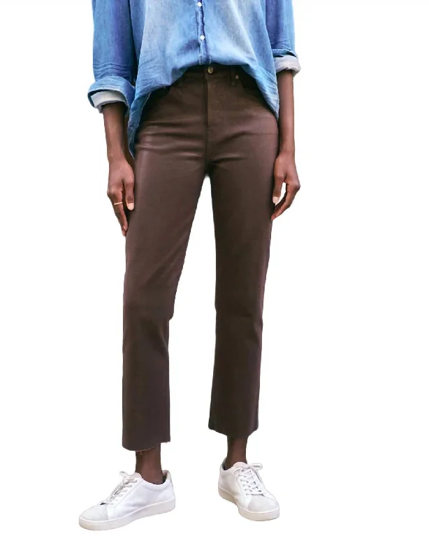 women's high-waisted jeans -Cork Everyday Jeans In Chocolate