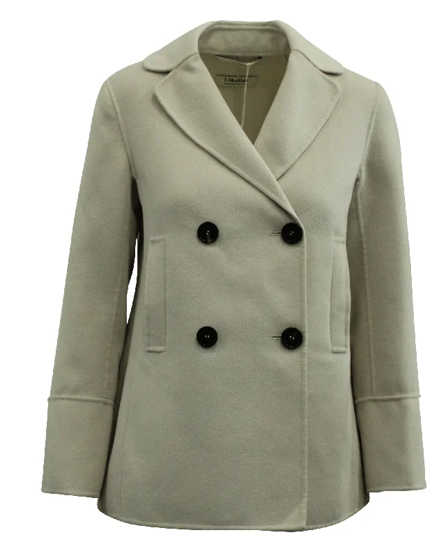 ladies' long hooded winter coat -'S Max Mara Dea Jacket in White Wool