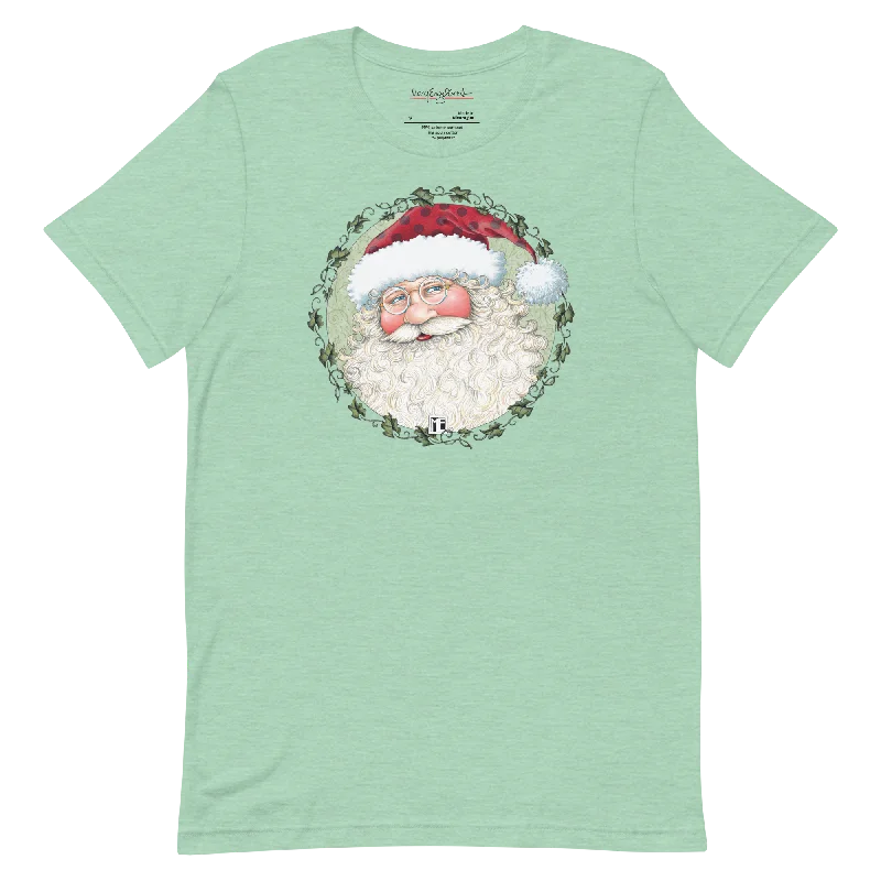 breathable cotton blend short sleeve tops -Classic Santa Unisex T-Shirt