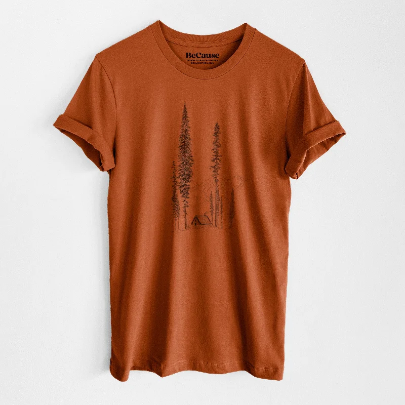 women's summer short sleeve cotton shirts -Mountain Pine Cabin Retreat - Lightweight 100% Cotton Unisex Crewneck