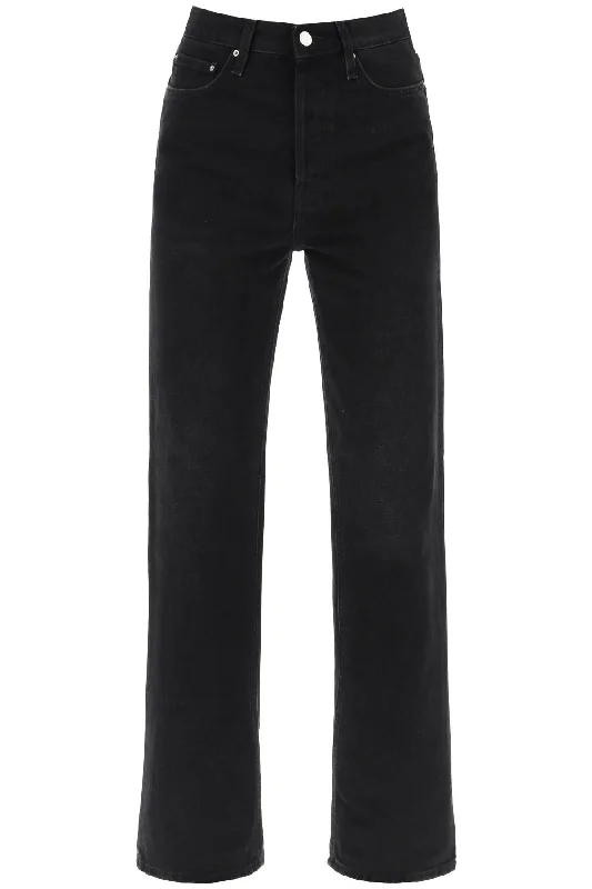 women's rolled hem cuff jeans -Toteme Women's Organic blue Classic Cut Jeans