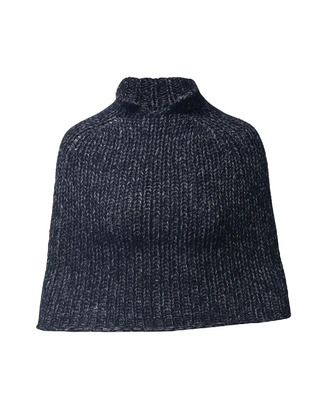 sophisticated evening coat for women -Alexander Wang Knit Cape in Black Wool