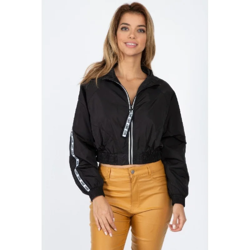 urban streetwear jacket for women -Wind Breaker Love Taping Jacket