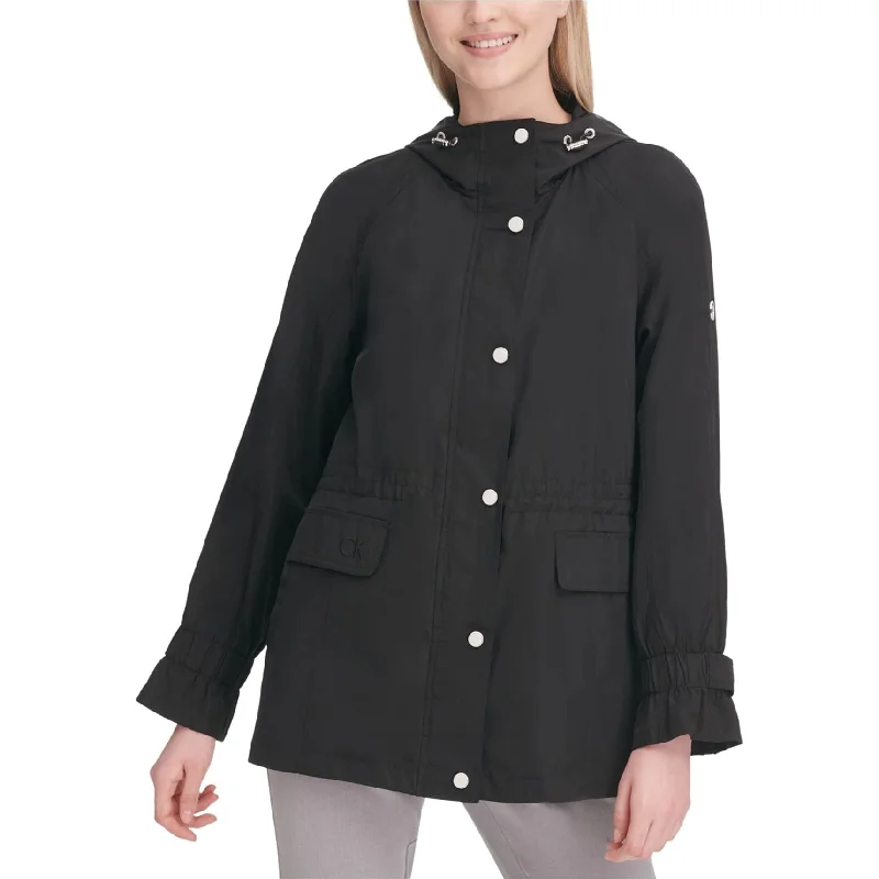 sustainable eco-friendly coat for women -Calvin Klein Womens Anorak Jacket, Black, Large