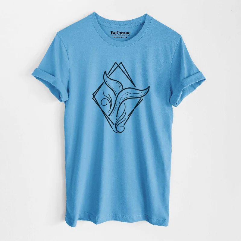 women's ribbed short sleeve tee -Whale Diamond - Lightweight 100% Cotton Unisex Crewneck