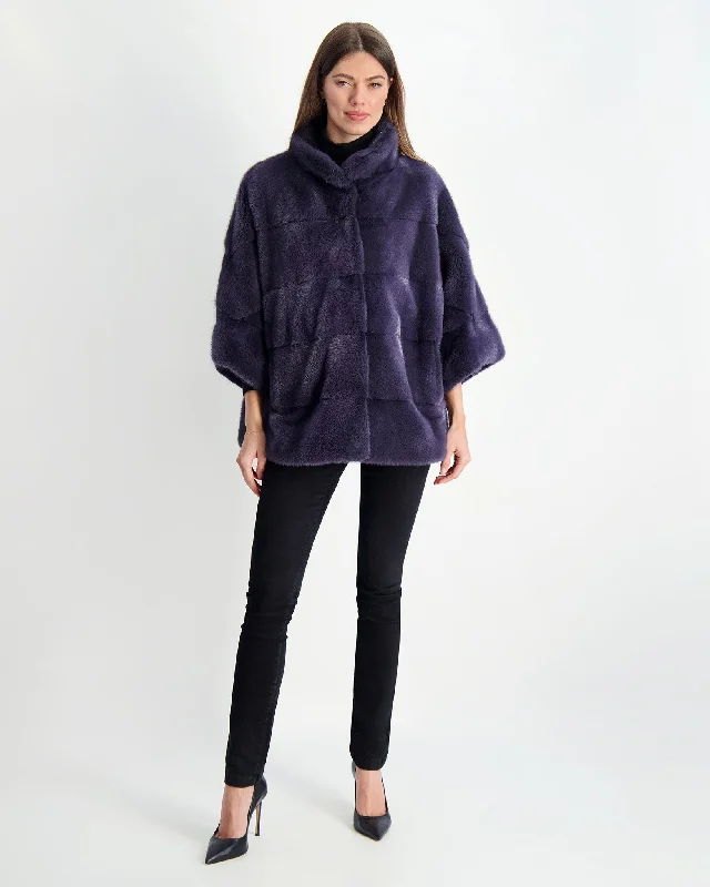 warm alpaca wool coat for ladies -Mink Jacket