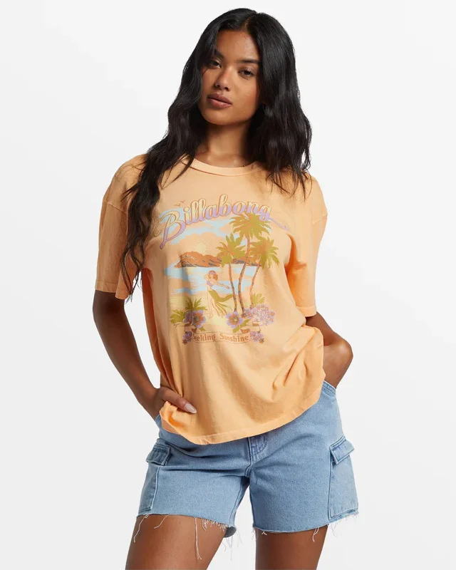 breathable cotton blend short sleeve tops -Wish You Were Here Oversized S/S T-Shirt