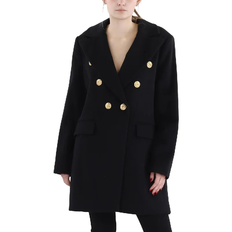 women's relaxed boyfriend blazer -Sam Edelman Womens Wool Midi Pea Coat