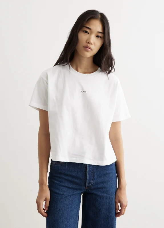 breathable short sleeve shirts for women -Boxy Micro Logo T-Shirt