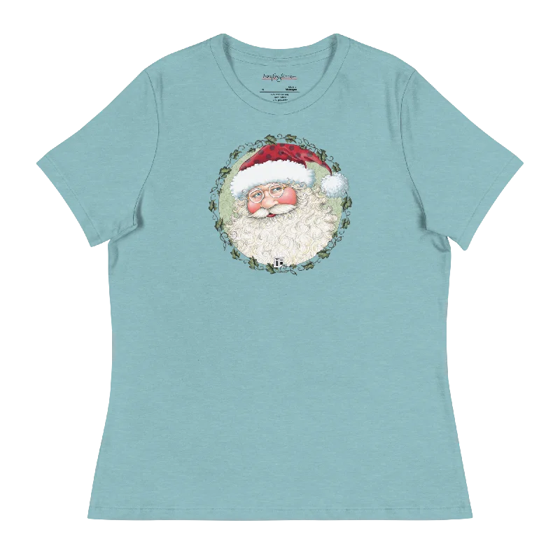 cotton linen short sleeve shirts for women -Classic Santa Women's T-Shirt