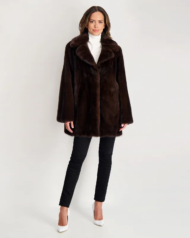 ladies' soft knit cardigan coat -Mink Jacket