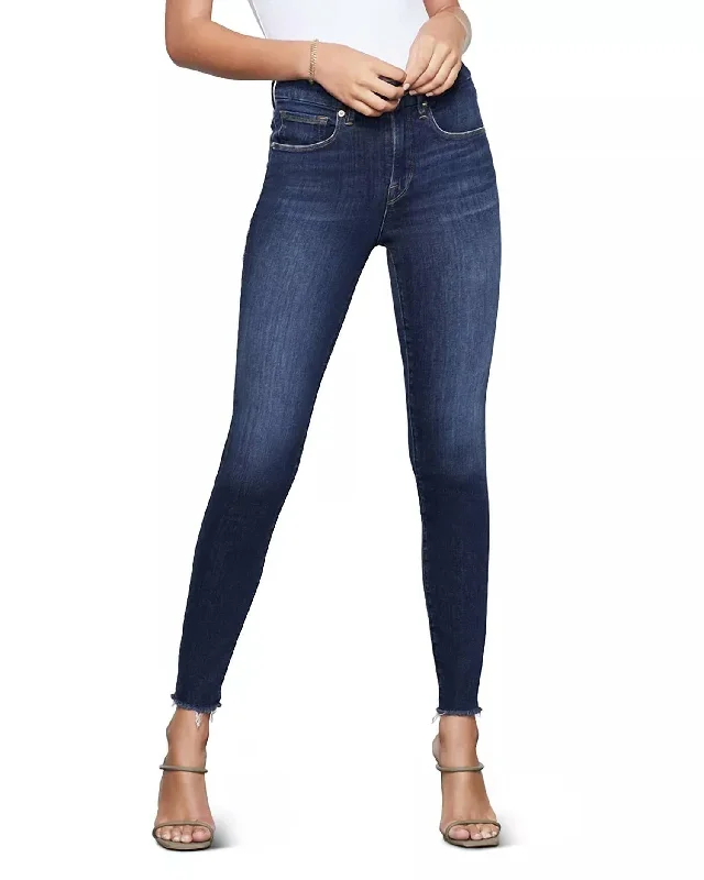 trendy cropped flare jeans for ladies -Women's Legs Raw Edge Jean In Blue