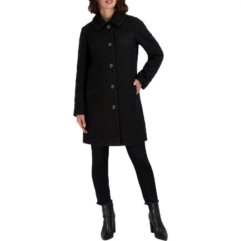 ladies' waterfall drape coat -Laundry by Shelli Segal Womens Collared Long Walker Coat