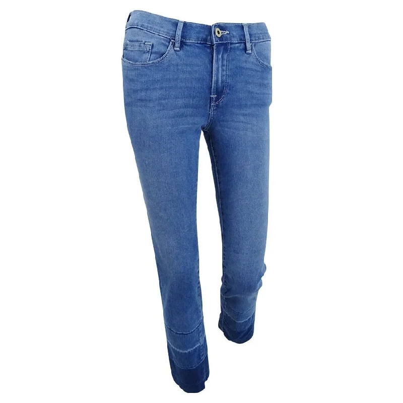 ripped straight-leg jeans for women -Tommy Hilfiger Women's Frayed Dip-Dye Jeans