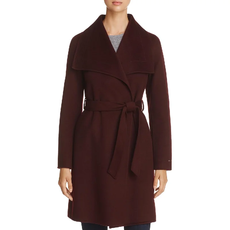 military-style coat for women -T Tahari Ellie Women’s Double Face Shawl Collar Wool Wrap Coat