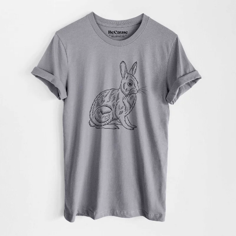 cotton linen short sleeve shirts for women -Snowshoe Hare - Lightweight 100% Cotton Unisex Crewneck