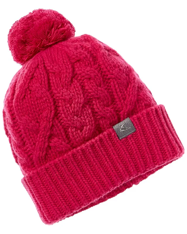 ladies' waterfall drape coat -CAPRANEA Arosa Pom Wool Beanie