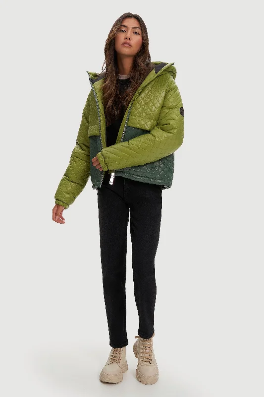 women's faux fur-lined parka -Tea