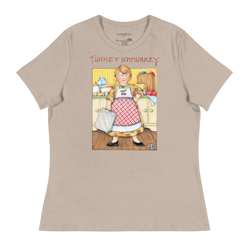 ladies' striped short sleeve top -Turkey Schmurkey Women's T-Shirt