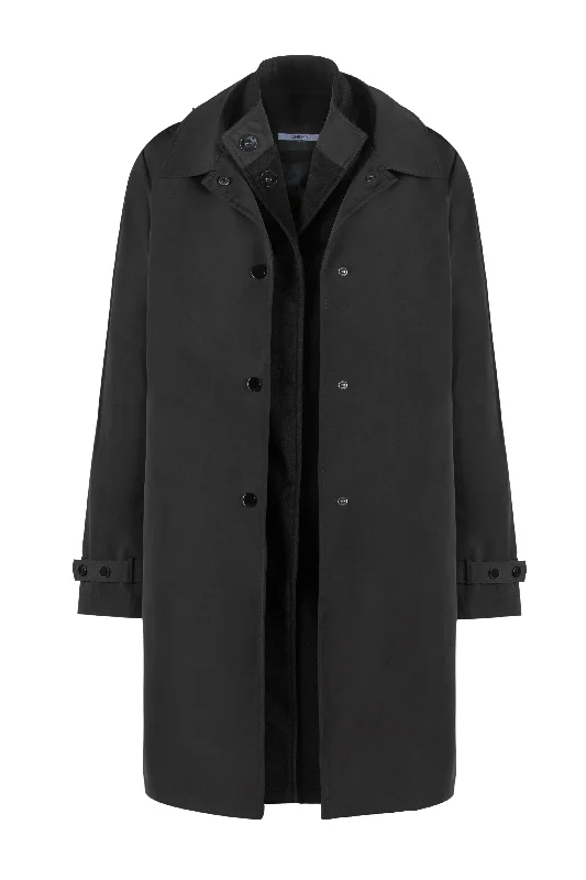 casual oversized shacket for women -Black Iconic Cashmere Double Coat