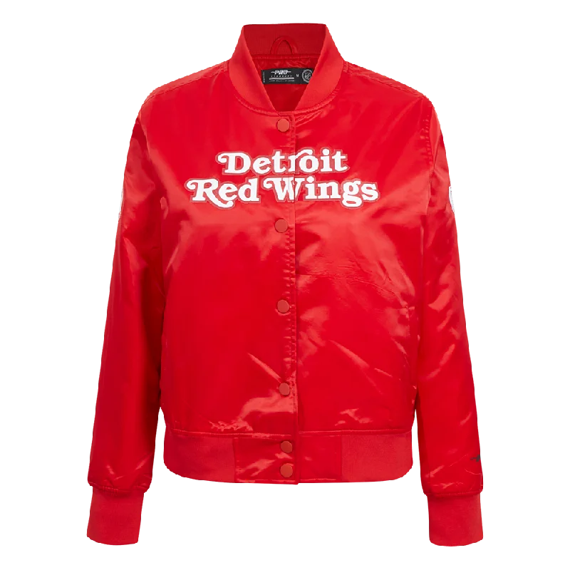 classic women's wool coat -NHL DETROIT RED WINGS CLASSIC WOMEN'S SATIN JACKET (RED)