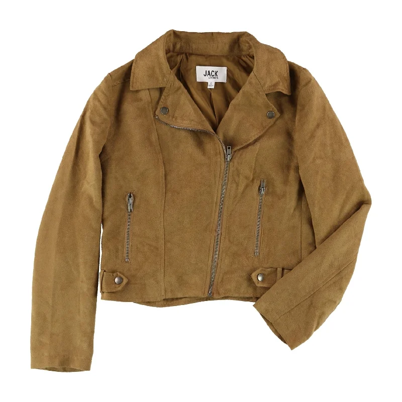 casual oversized shacket for women -Jack Womens Faux-Suede Moto Motorcycle Jacket