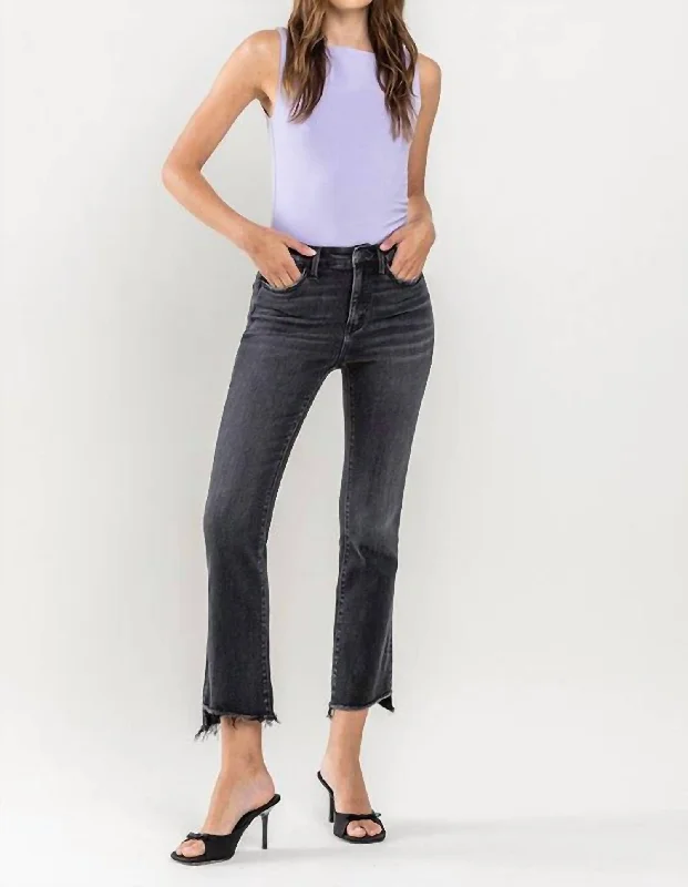 trendy color-blocked jeans for women -Crop Flare Jeans In Righteousness