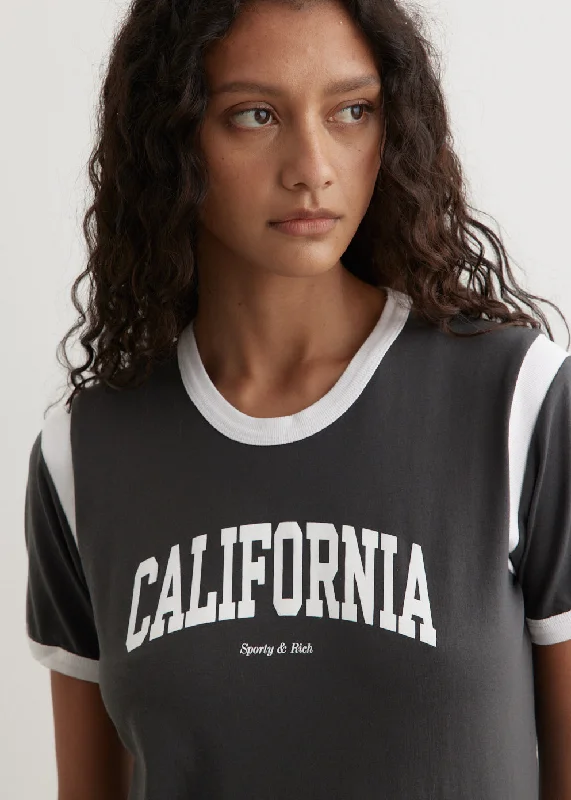 women's square neck short sleeve blouse -California Sports T-Shirt