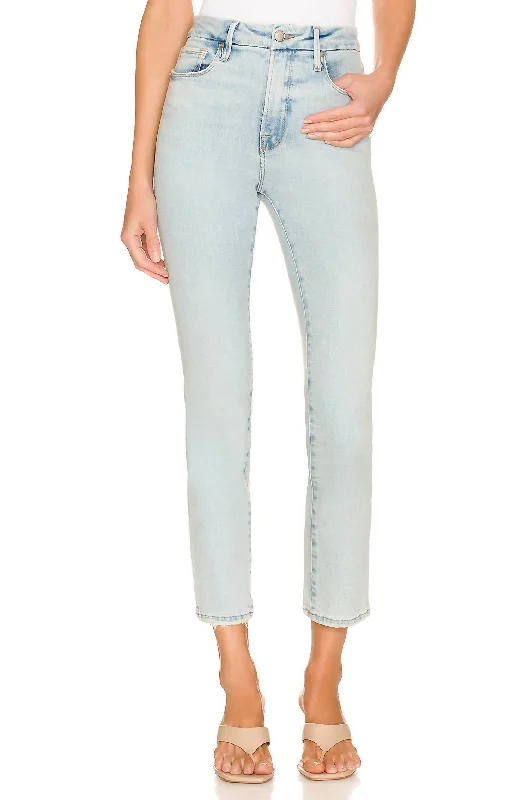 super soft jegging-style jeans for ladies -Classic Natural Fray Hem Jean In Indigo