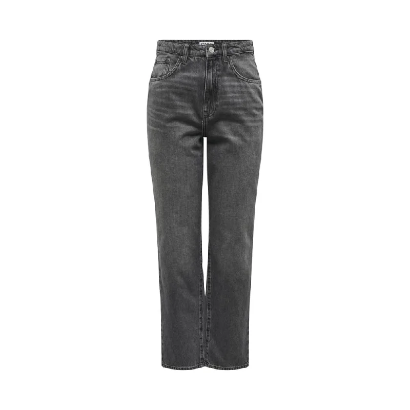 dark-wash tapered jeans for ladies -Only  Cotton Jeans & Women's Pant