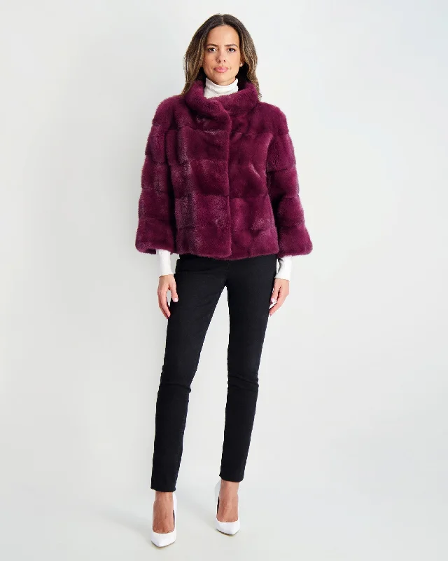 double-layered long coat for women -Mink Jacket