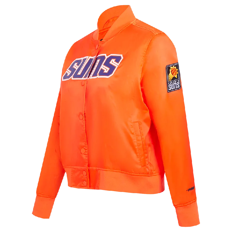 fashionable belted wool coat for women -NBA PHOENIX SUNS CLASSIC WOMEN'S SATIN JACKET (ORANGE)